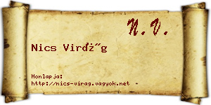 Nics Virág névjegykártya